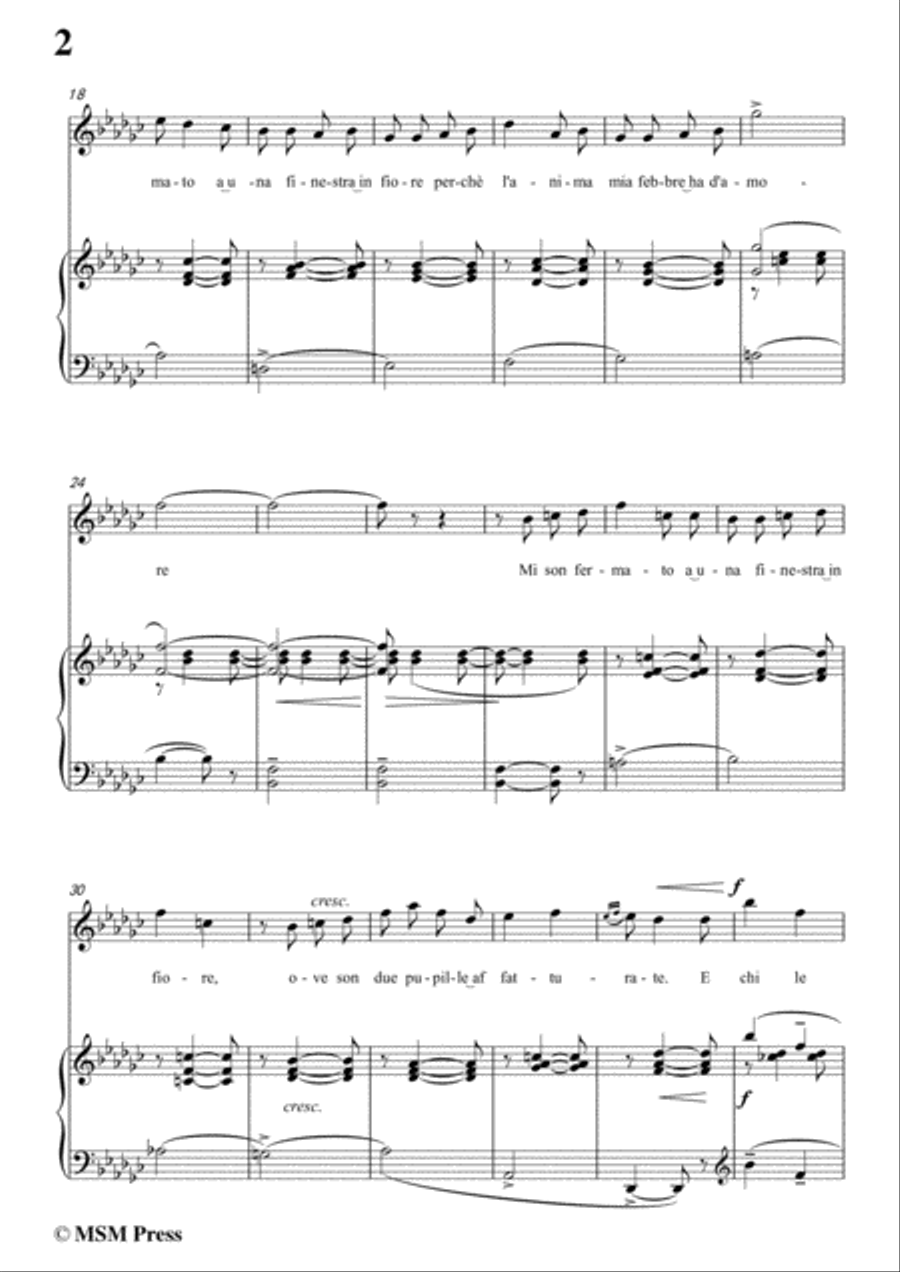 Tosti-Luna d'estate! In G flat Major,for Voice and Piano Voice Solo scores gallery preview page 4