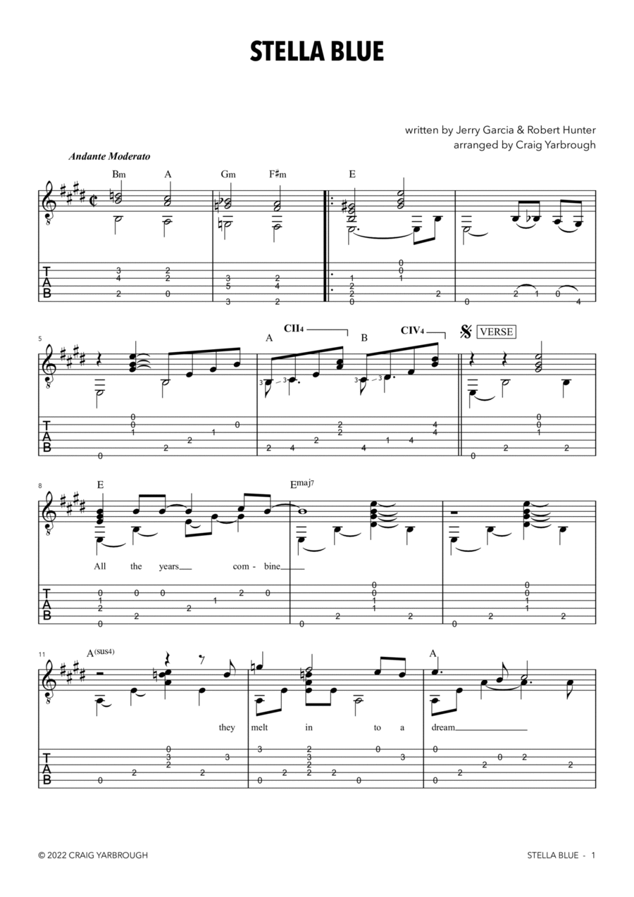 Stella Blue Acoustic Guitar scores gallery preview page 1