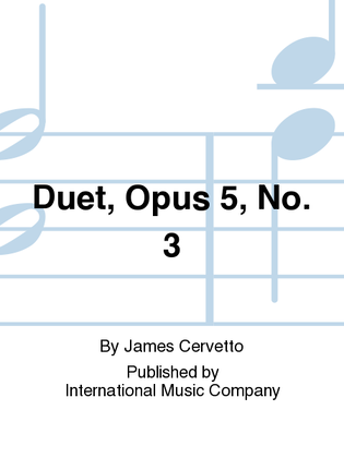 Book cover for Duet, Opus 5, No. 3