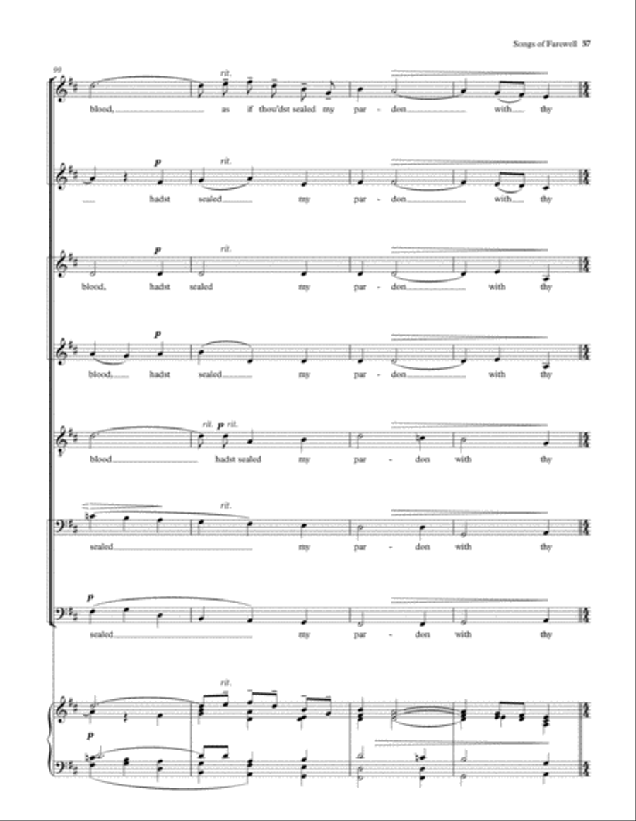 Songs of Farewell Divisi scores gallery preview page 58