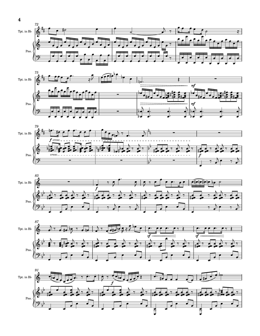 Angel No.18 - Bb Trumpet and Piano Sonata B-Flat Trumpet scores gallery preview page 4