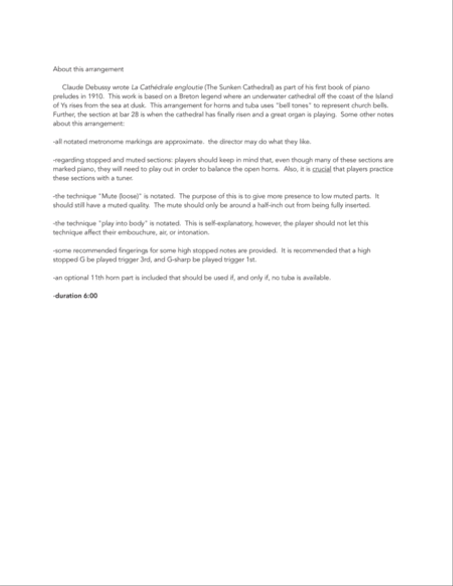 Sunken Cathedral for Horn Choir and Tuba Choir scores gallery preview page 2