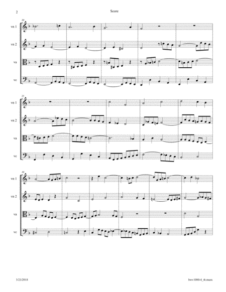 Bach: The Art of Fugue (BWV 1080), Fugue No. 4 Arranged for String Quartet image number null