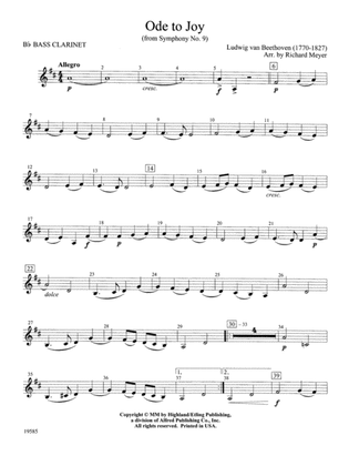 Ode to Joy from Symphony No. 9: B-flat Bass Clarinet