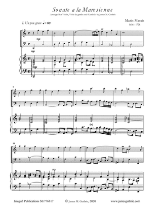 Marais: Sonata Maresienne for Violin, Viola da Gamba & Harpsichord