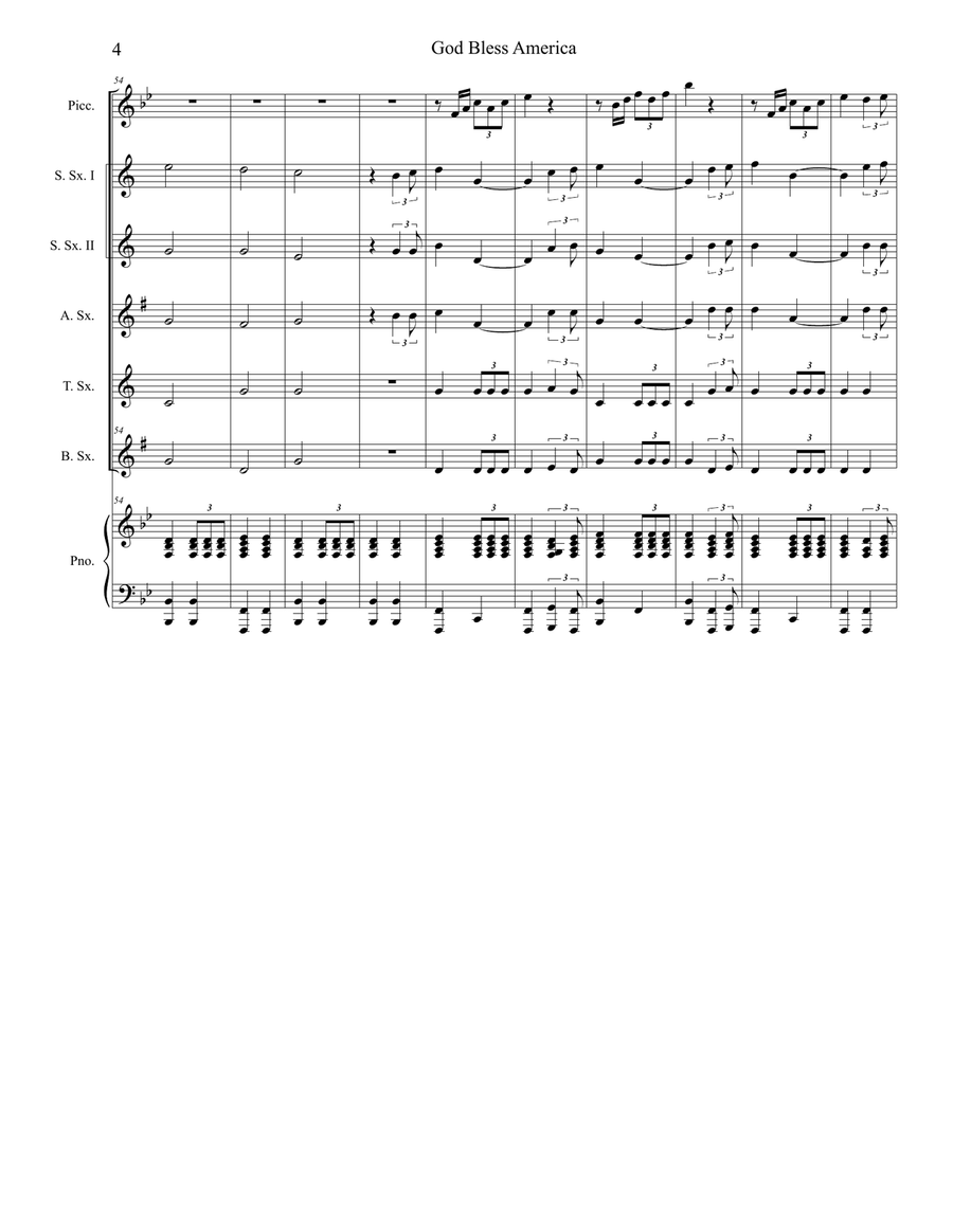 God Bless America God Bless America Woodwind Quintet scores gallery preview page 4