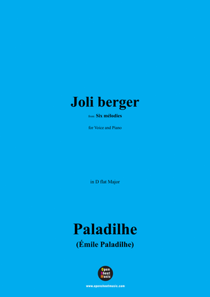 Paladilhe-Joli berger(pour une ou deux voix ad lib.),in D flat Major
