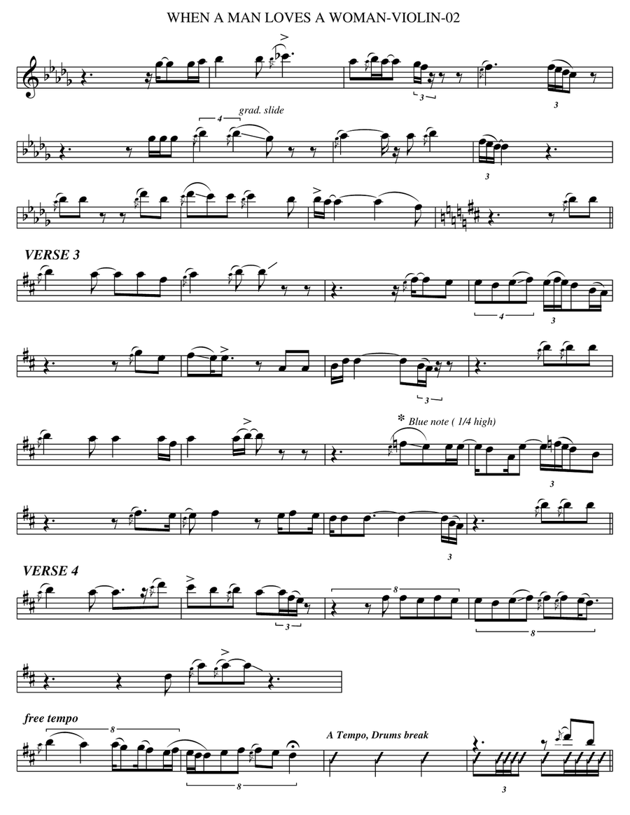 When A Man Loves A Woman Violin Solo scores gallery preview page 2