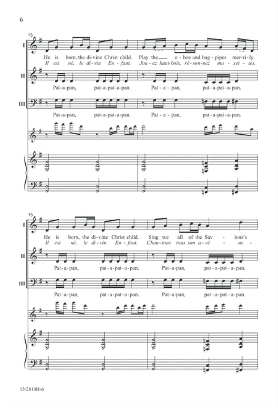 He Is Born with Pat-a-pan 3-Part scores gallery preview page 7