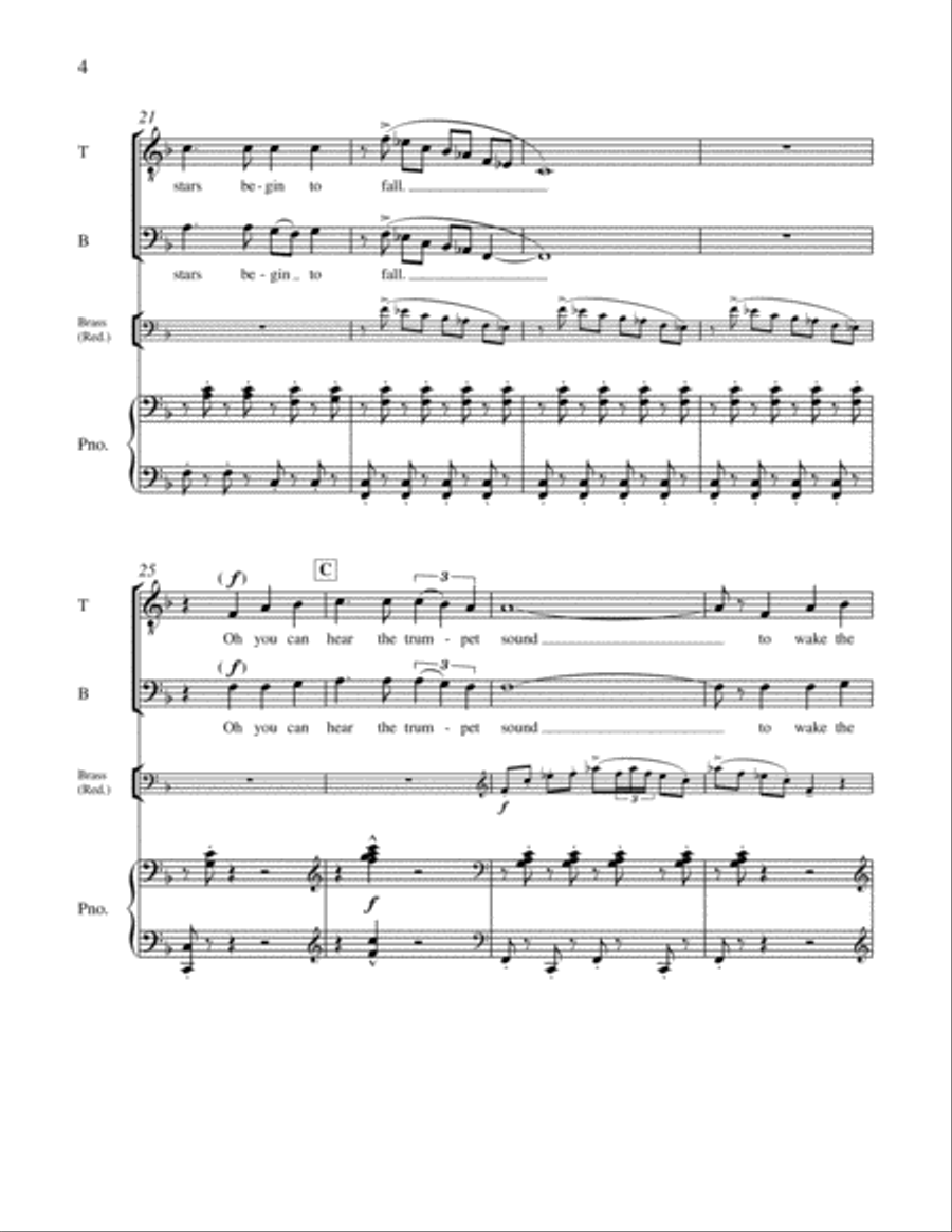 Together in Song: 1. Hear the Trumpet Sound 4-Part scores gallery preview page 12