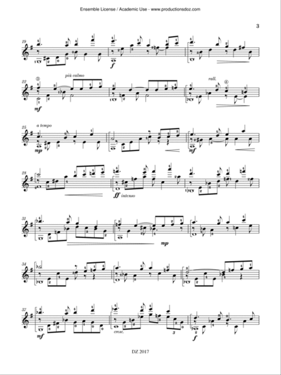 Par vents et marées Classical Guitar scores gallery preview page 3