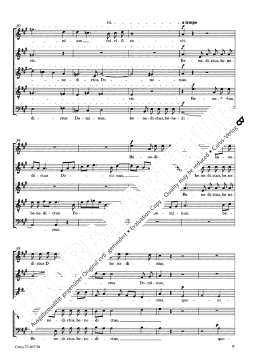 Benedictus Dominus Benedictus Dominus SSATB scores gallery preview page 10