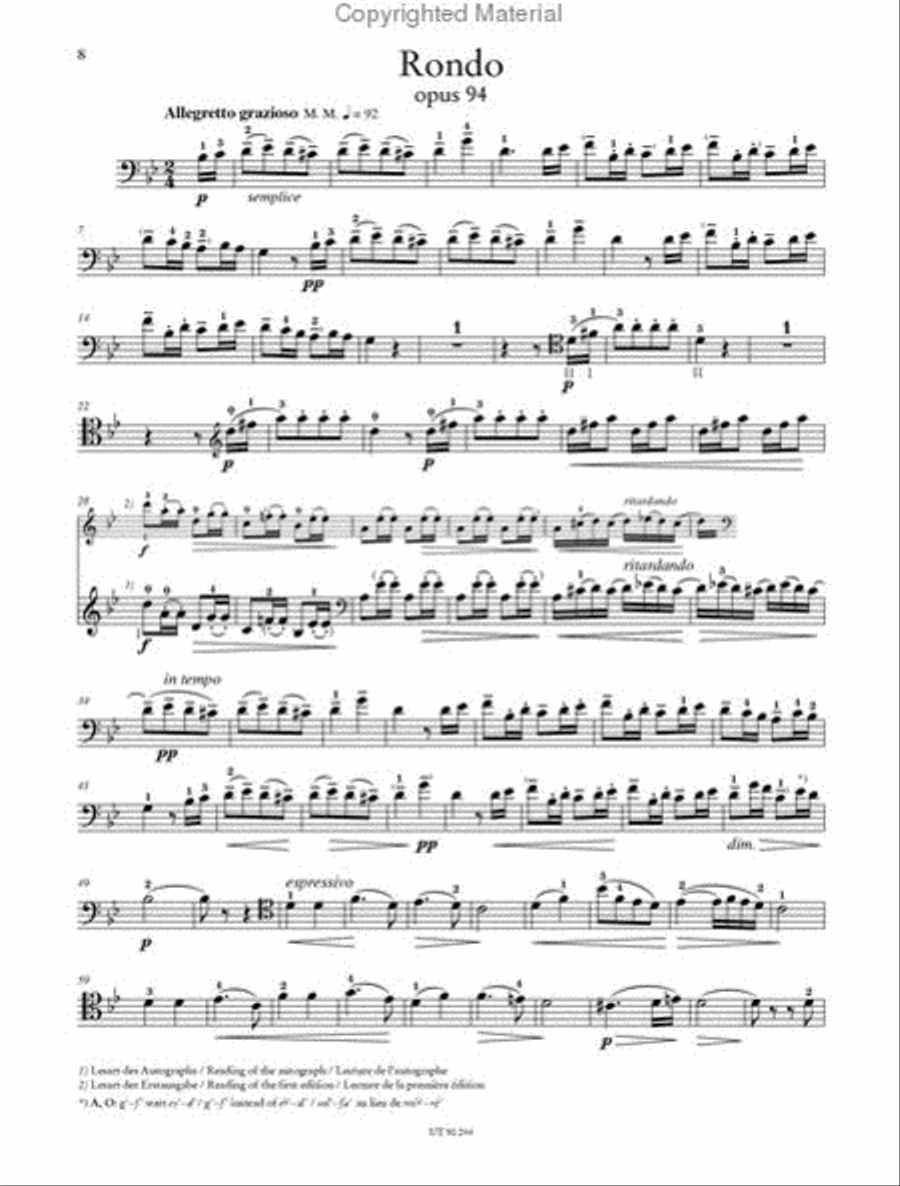 Works for Violoncello and Piano