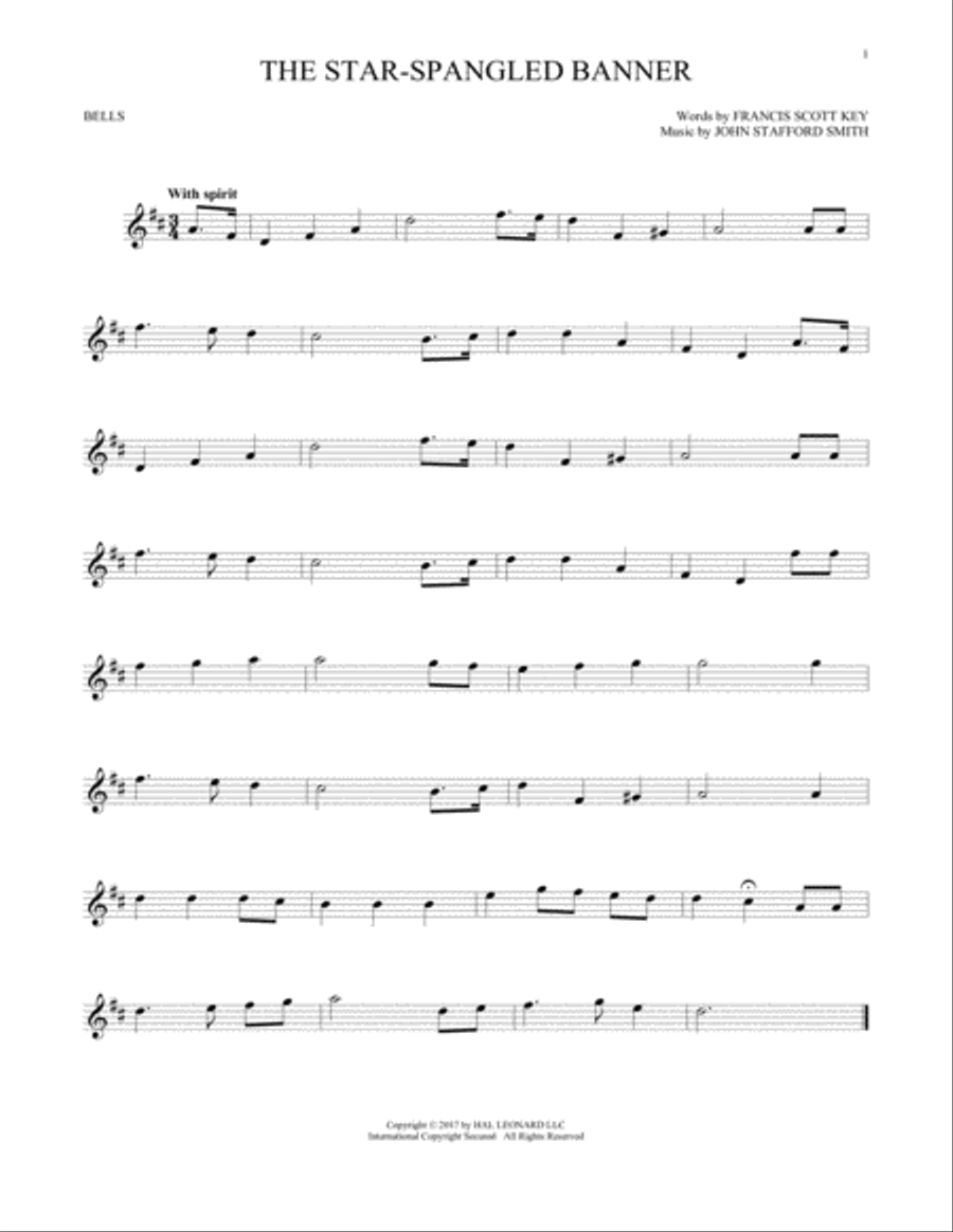 The Star-Spangled Banner Glockenspiel scores gallery preview page 1