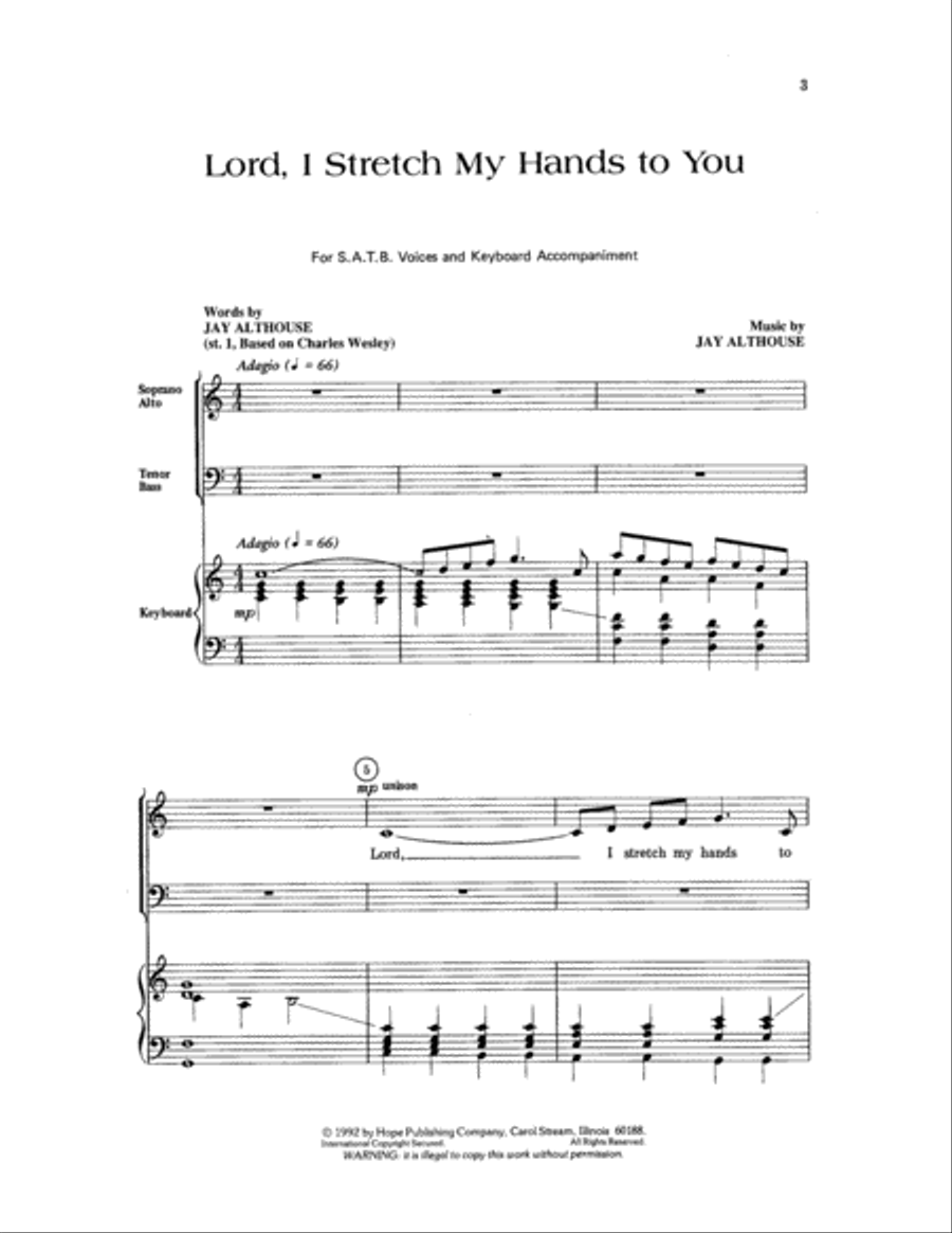 Lord, I Stretch My Hands to You 4-Part scores gallery preview page 3