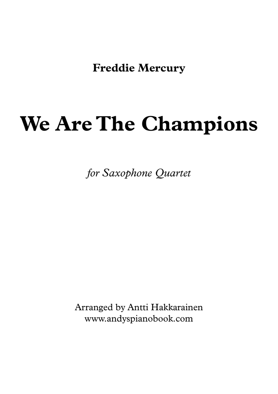 We Are The Champions Saxophone Quartet scores gallery preview page 1