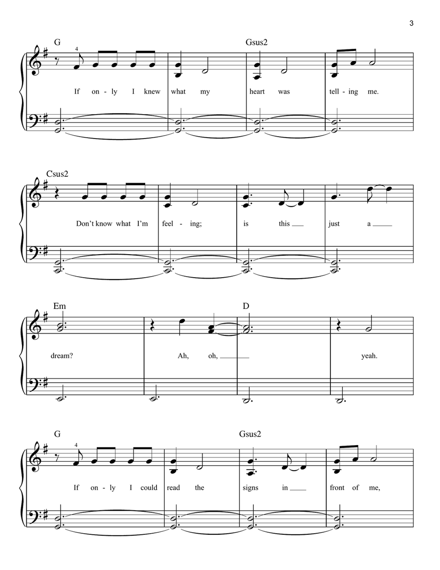 If Only (from Disney's Descendants) Easy Piano scores gallery preview page 3