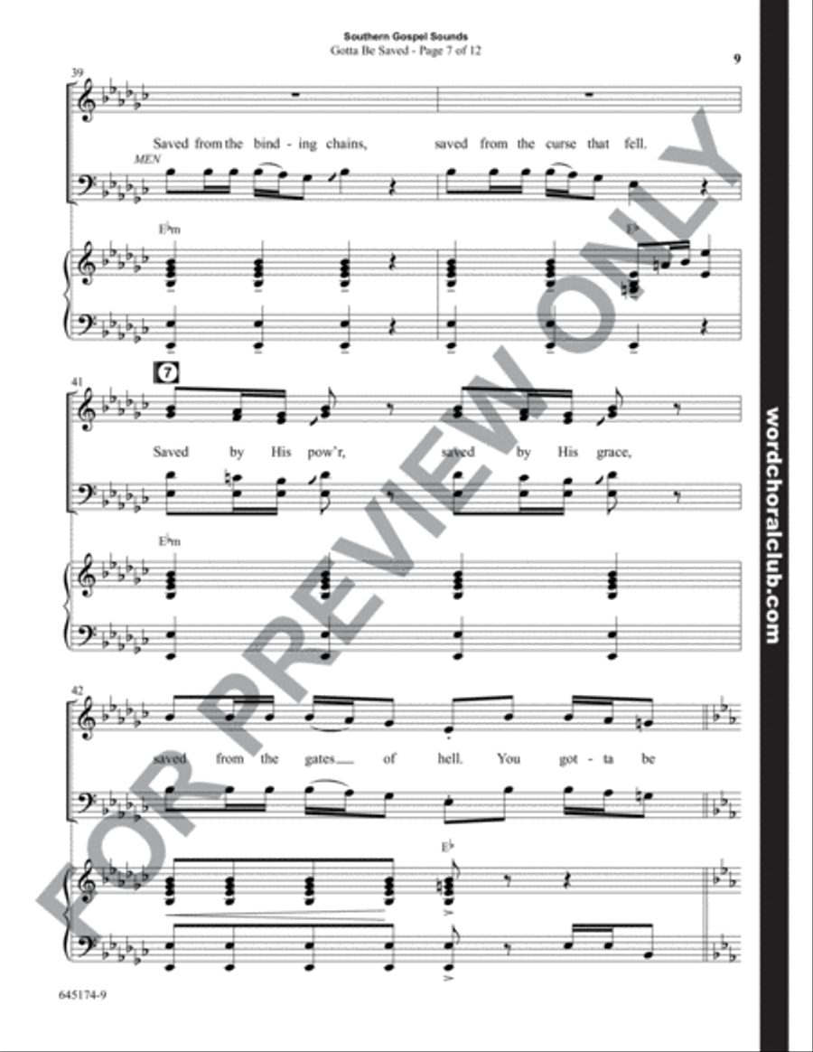 Southern Gospel Sounds - Choral Book 4-Part scores gallery preview page 10