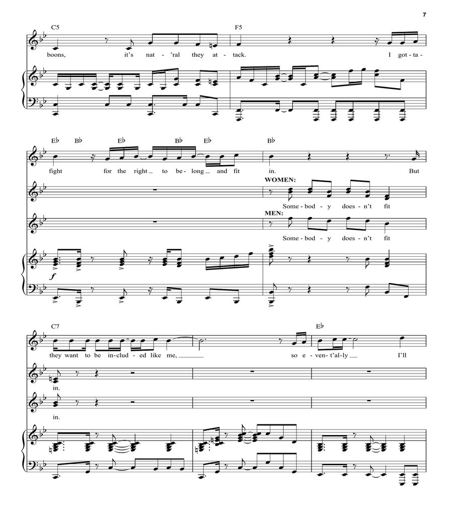 It Roars (from Mean Girls: The Broadway Musical) Voice scores gallery preview page 7