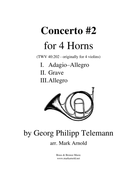 Concerto #2 for Four Horns - Telemann image number null