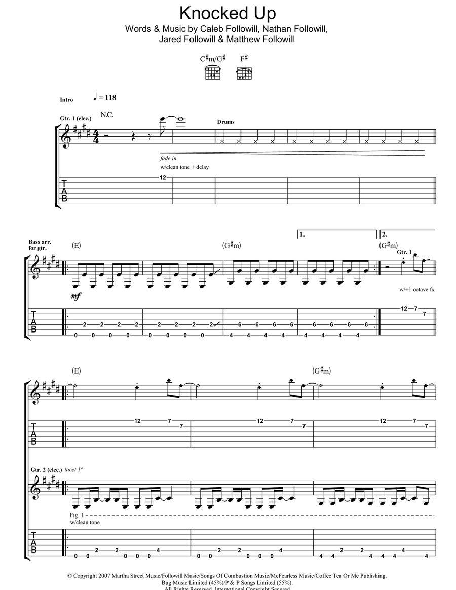 Knocked Up Knocked Up Acoustic Guitar scores gallery preview page 1