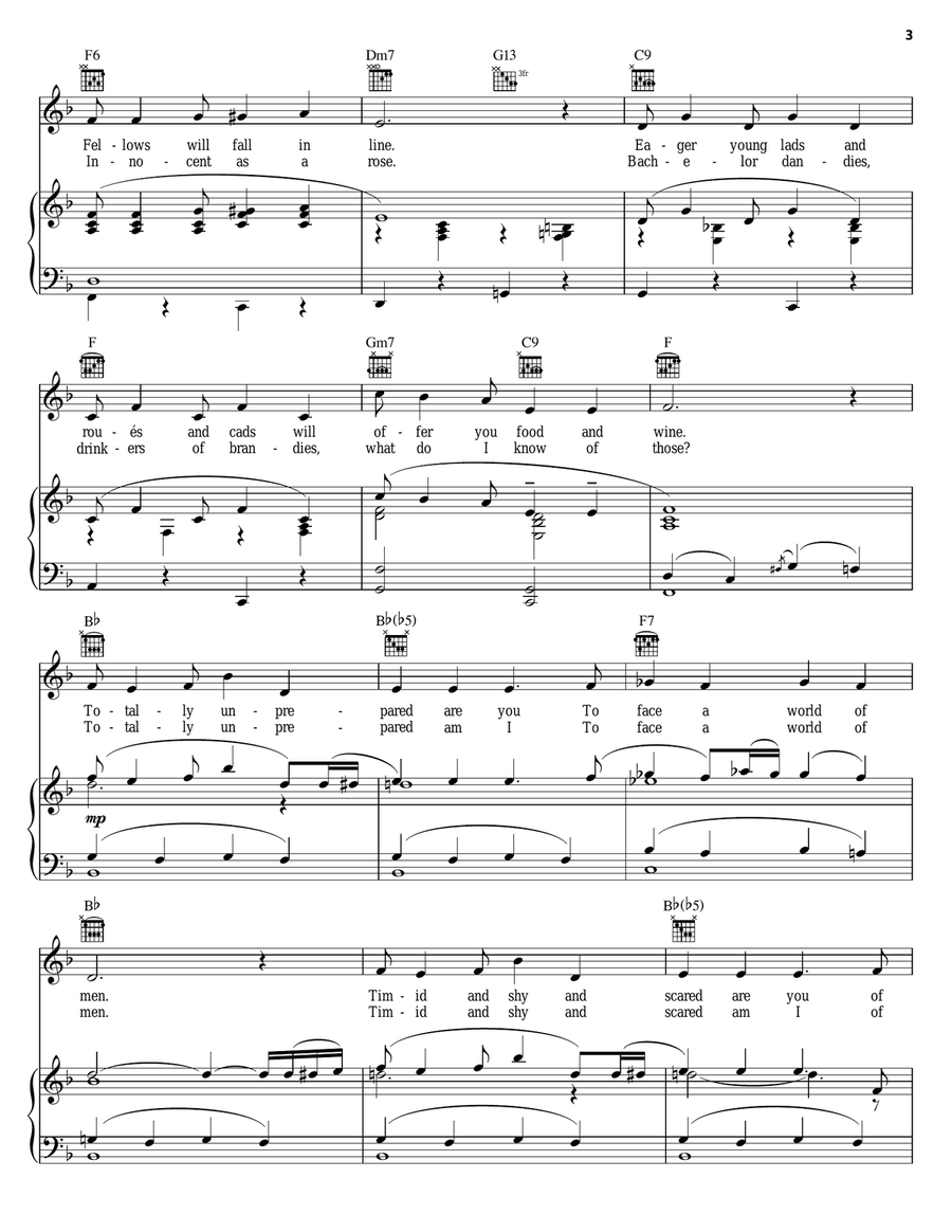 Sixteen Going On Seventeen (from The Sound of Music) Piano, Vocal, Guitar scores gallery preview page 3