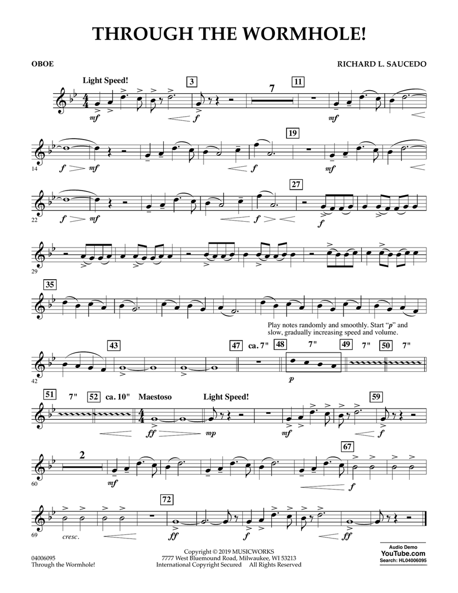 Through the Worm Hole - Oboe Concert Band scores gallery preview page 1