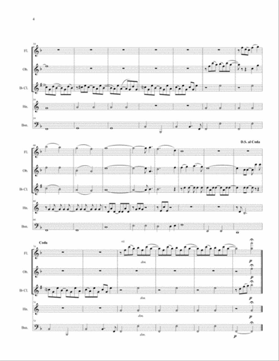 Wedding Song (There Is Love) Woodwind Quintet scores gallery preview page 6