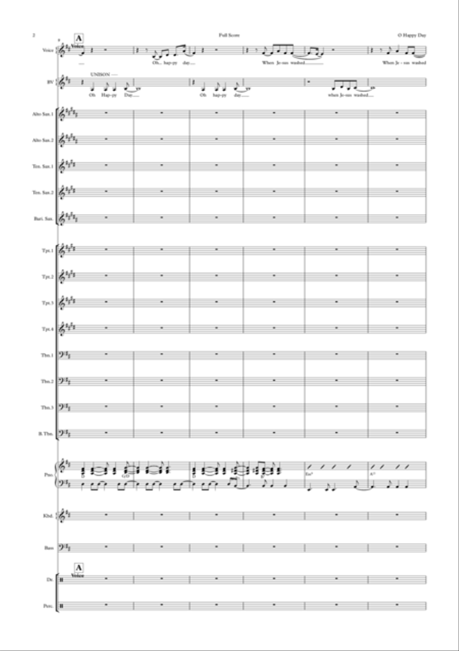 Oh Happy Day Jazz Ensemble scores gallery preview page 2