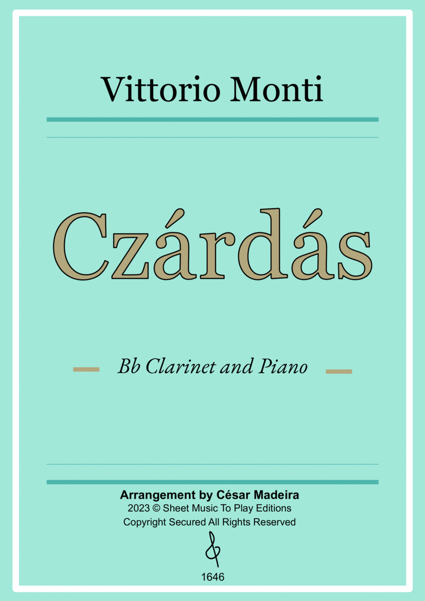 Czardas - Bb Clarinet and Piano (Full Score) image number null
