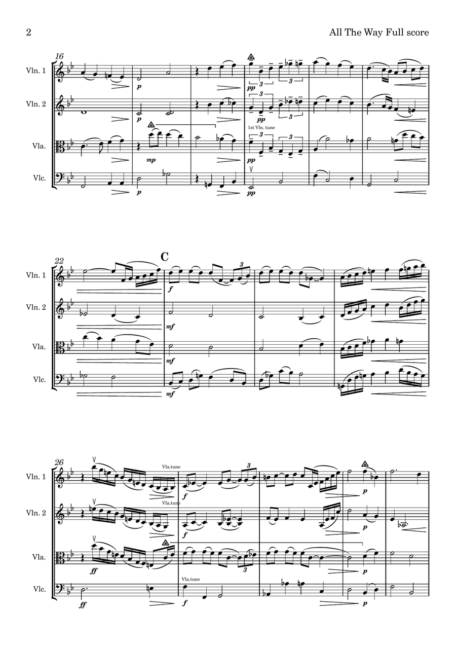 All The Way String Quartet scores gallery preview page 2