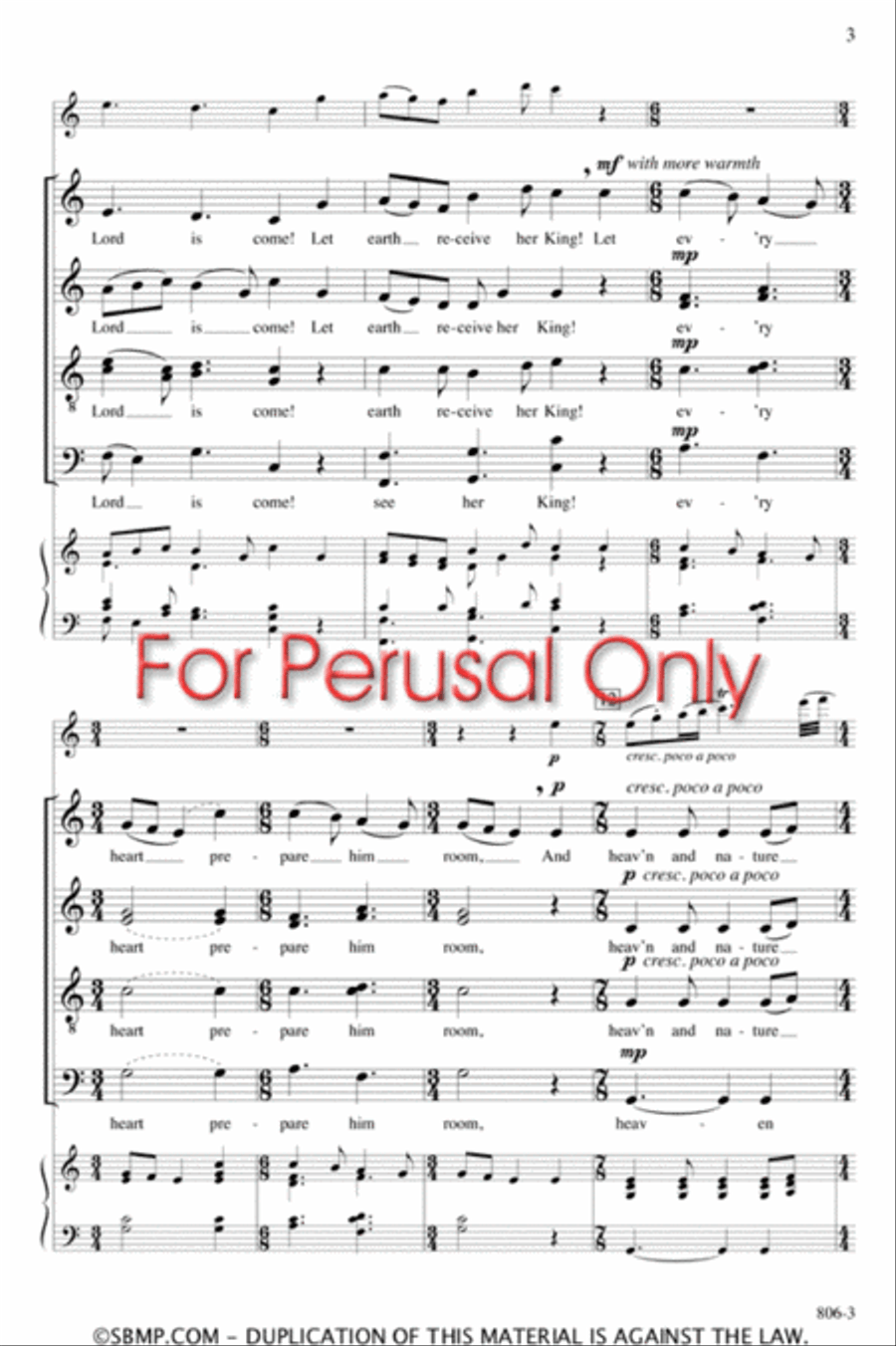 Joy to the World - SATB divisi Octavo Divisi scores gallery preview page 3