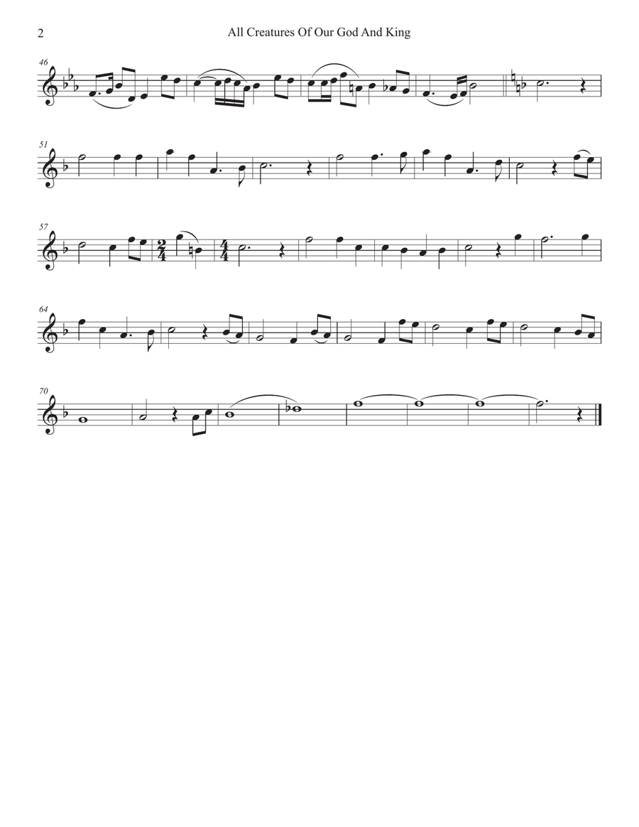 All Creatures Of Our God And King (Flute or Violin solo and Piano) All Creatures Of Our God And King (Flute or Violin solo and Piano) Flute scores gallery preview page 6