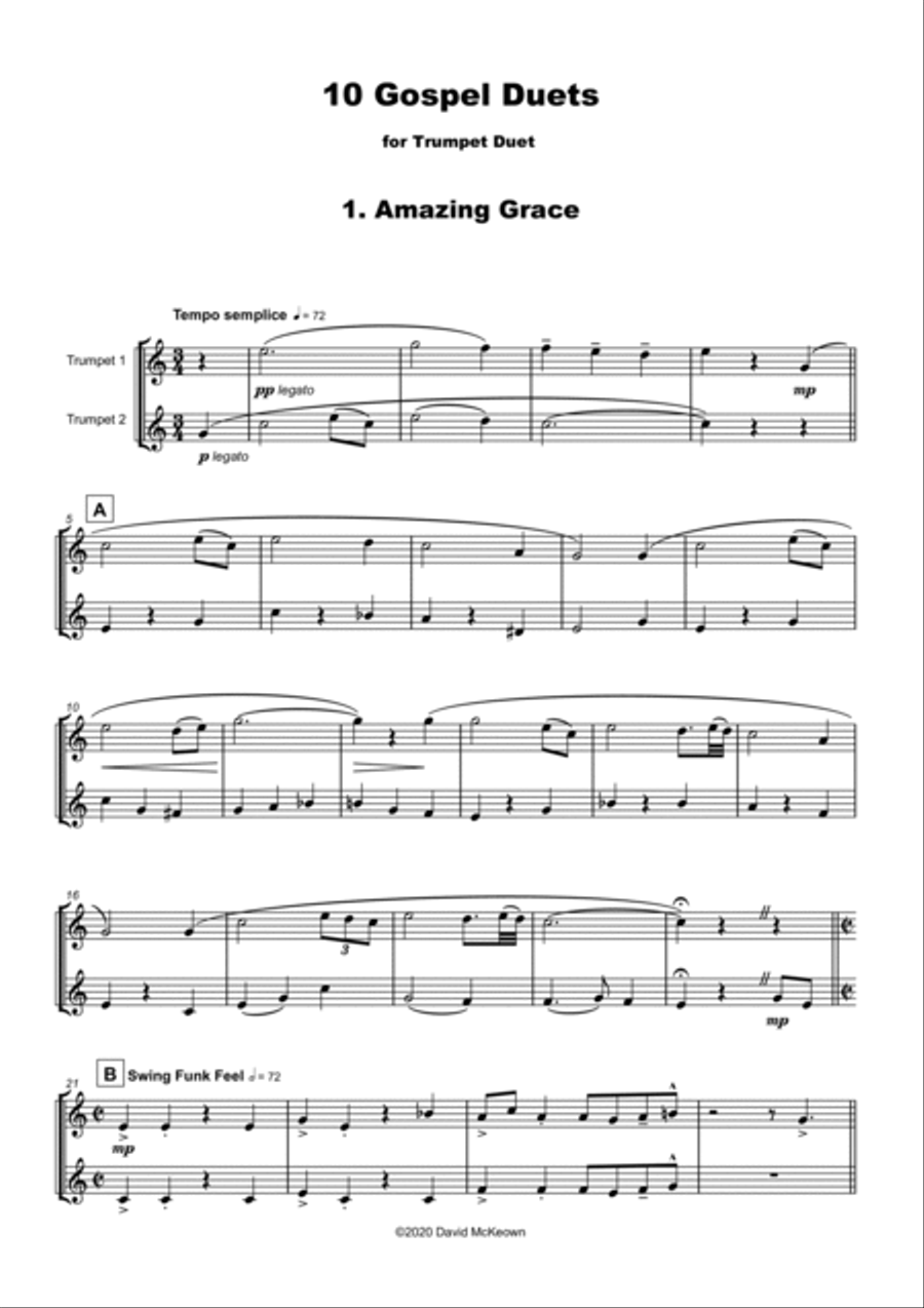 10 Gospel Duets for Trumpet Trumpet Duet scores gallery preview page 3