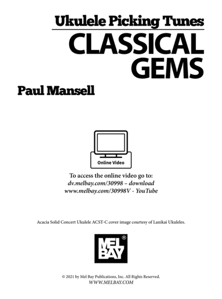 Ukulele Picking Tunes - Classical Gems