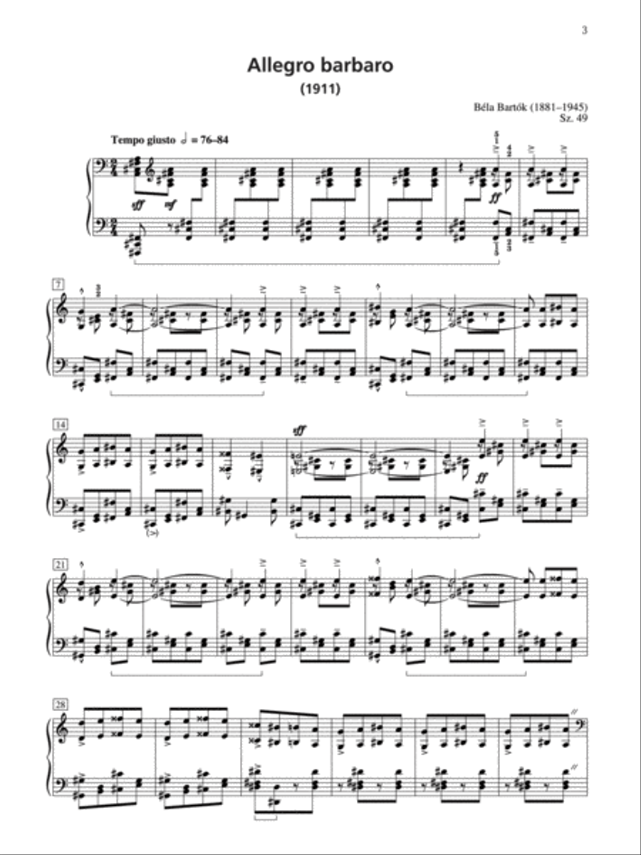 Allegro Barbaro, Sz. 49 Small Ensemble scores gallery preview page 2