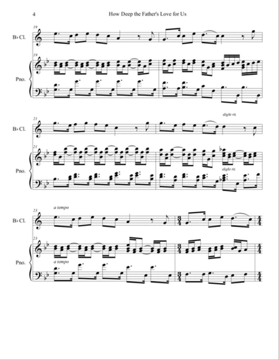 How Deep The Father's Love For Us Clarinet Solo scores gallery preview page 4