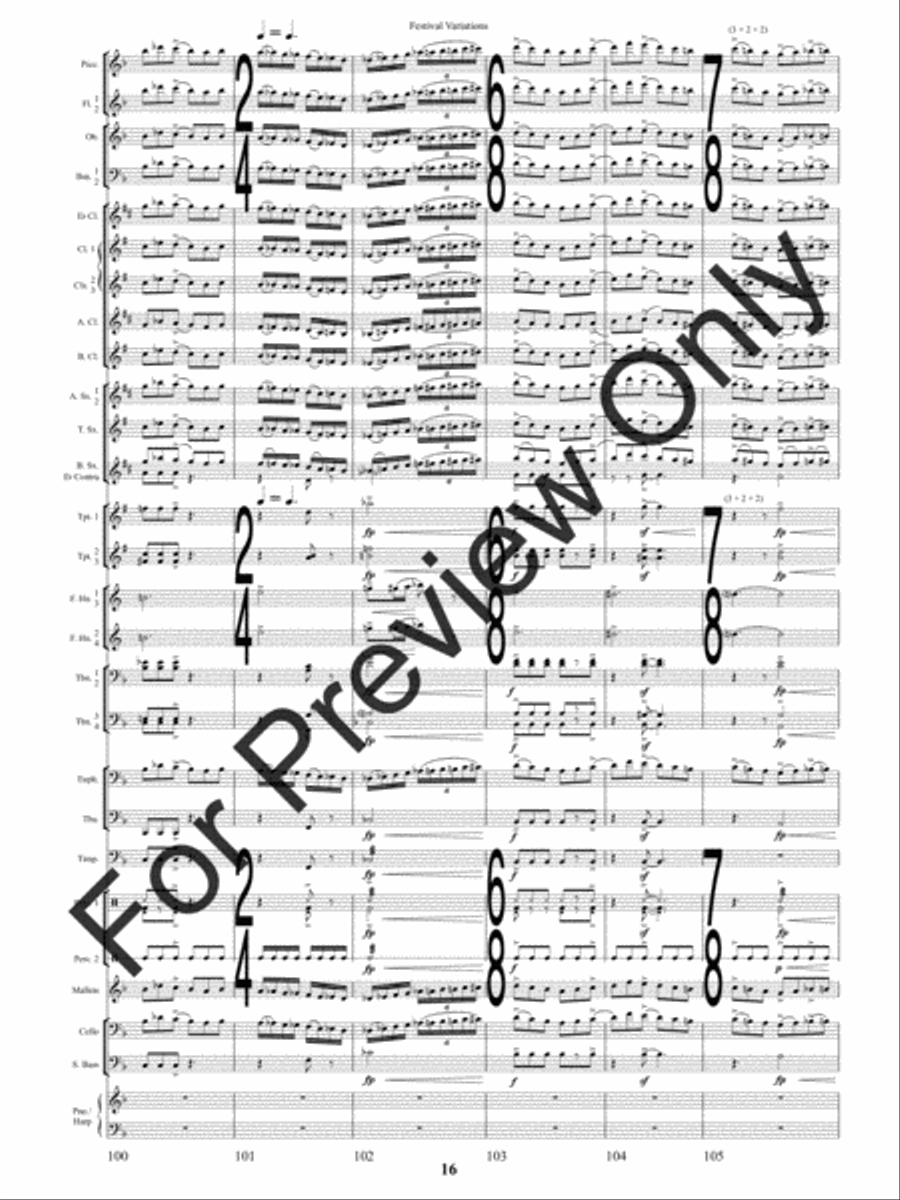 Festival Variations (Score) Concert Band scores gallery preview page 19