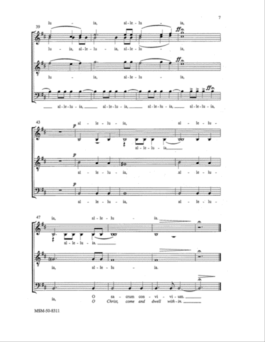 O Sacrum Convivium 4-Part scores gallery preview page 4