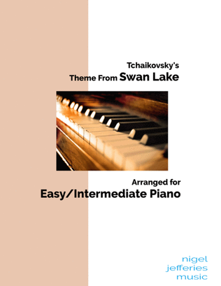 Book cover for Theme from Swan Lake arranged for easy/intermediate piano