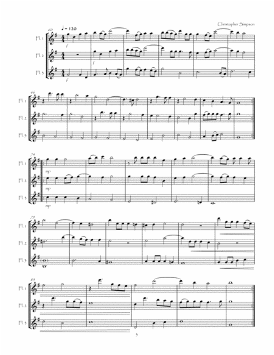 Six Airs from the Renaissance Period for Flute Trio Six Airs from the Renaissance Period for Flute Trio Flute Trio scores gallery preview page 4