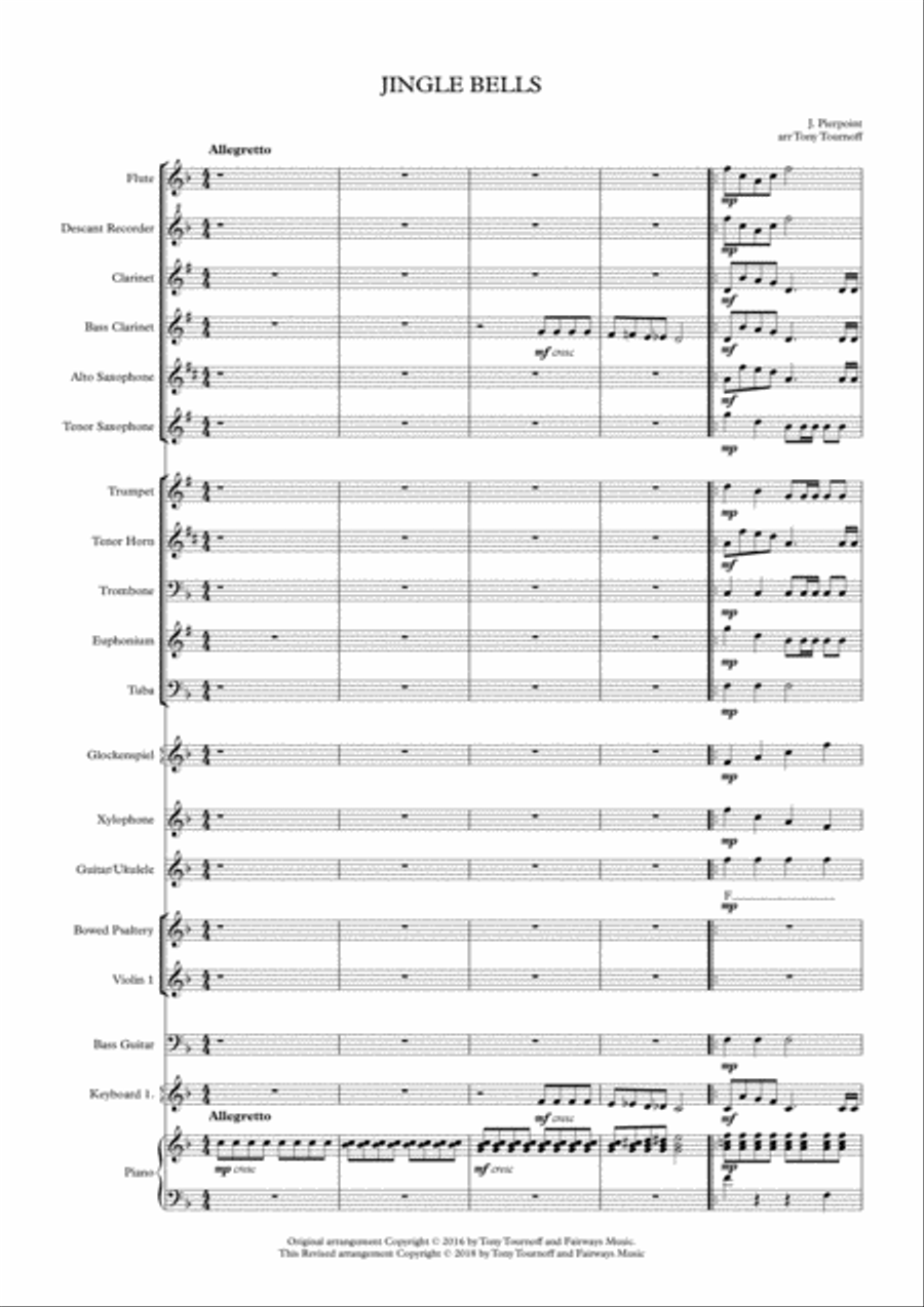 Jingle Bells (Mixed Ensemble) Large Ensemble scores gallery preview page 1