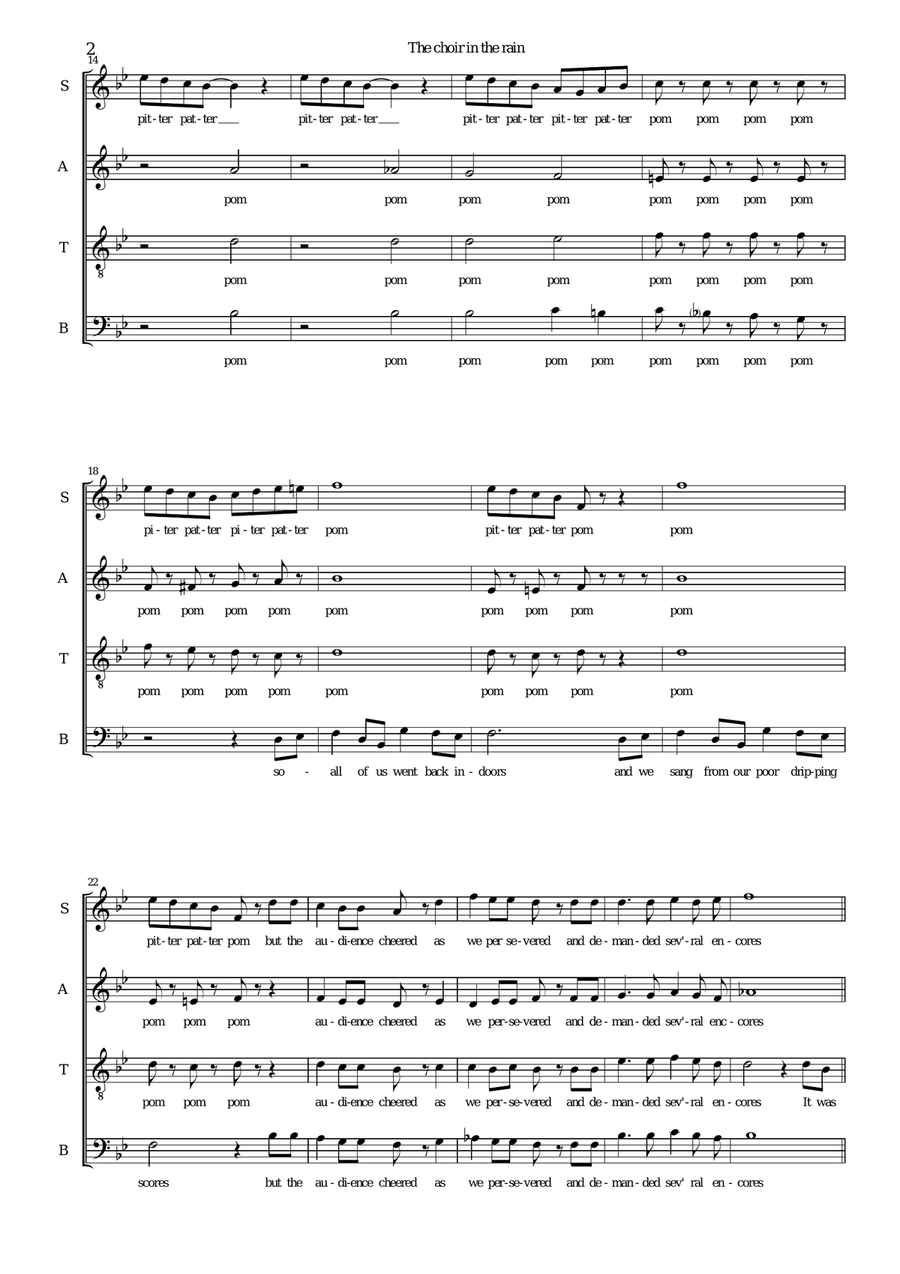 The choir in the rain (SATB) 4-Part scores gallery preview page 2