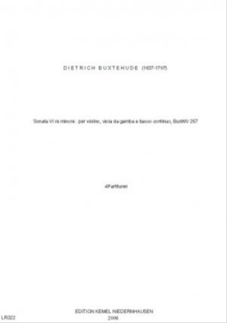 Sonata VI re minore Sonata VI re minore Viola scores gallery preview page 1