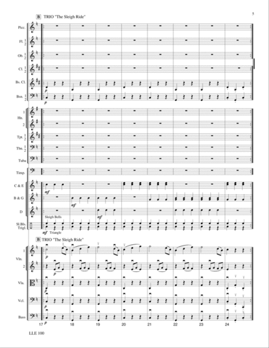 Sleigh Ride (German Dance No. 3) Orchestra scores gallery preview page 4