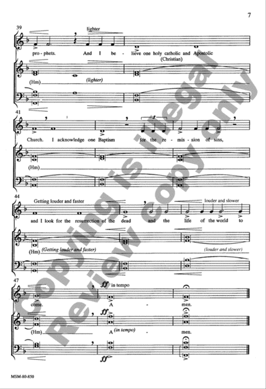 I Believe in One God (Nicene Creed) 4-Part scores gallery preview page 6