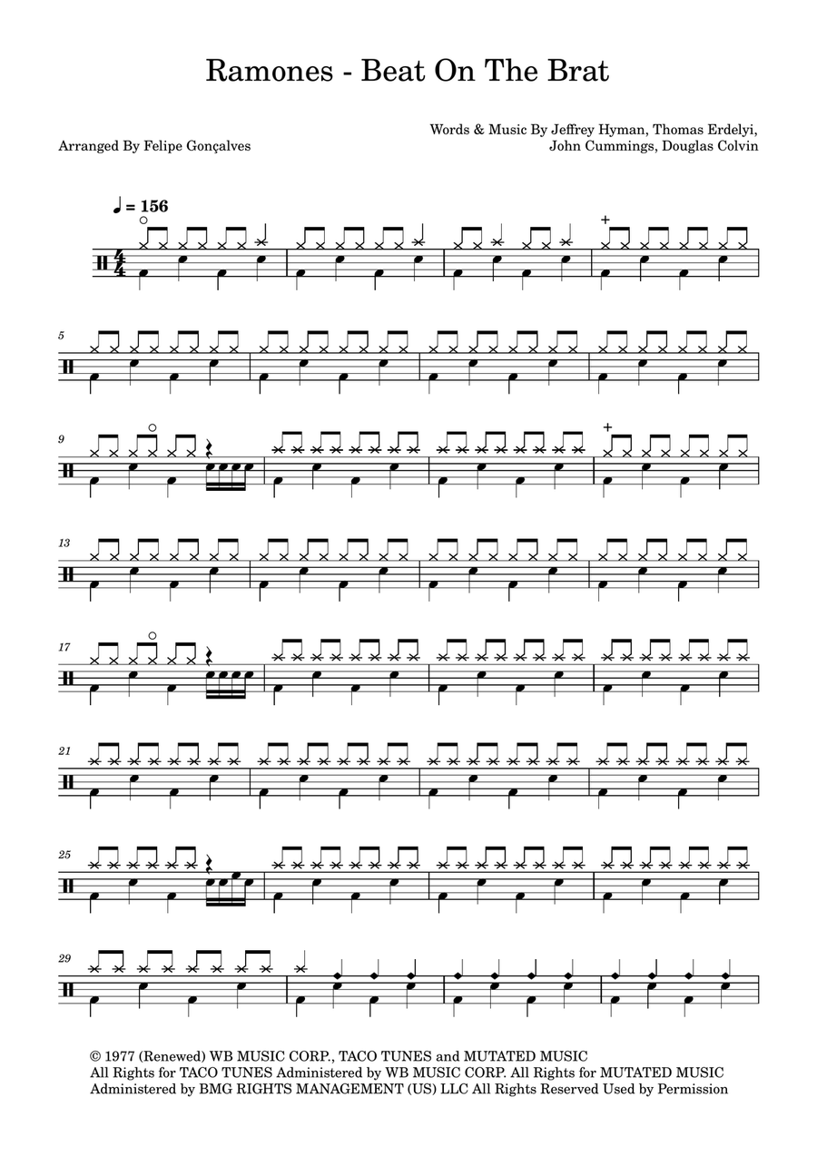 Beat On The Brat Drum Set scores gallery preview page 1