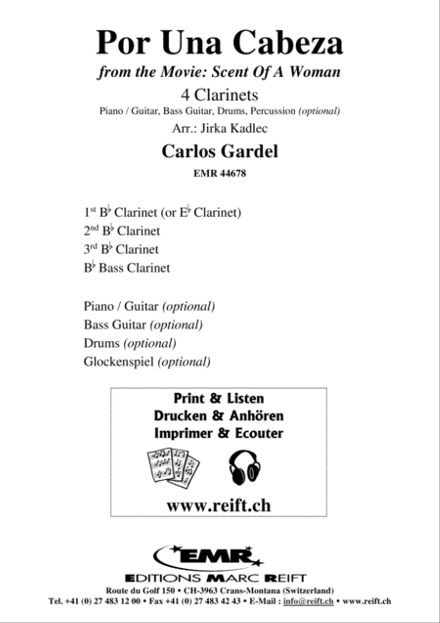 Por Una Cabeza Clarinet scores gallery preview page 2