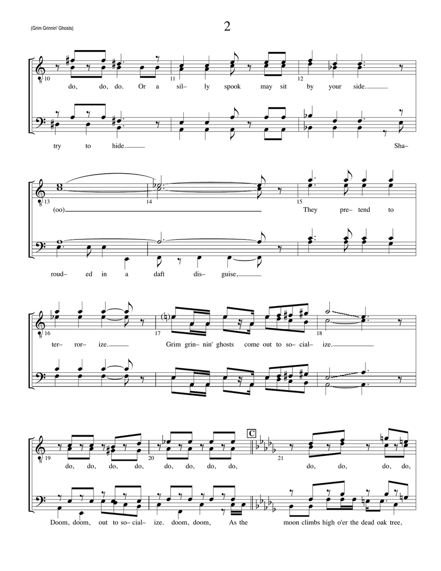 Grim Grinning Ghosts TTBB scores gallery preview page 2