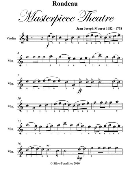 Rondeau Easy Violin Sheet Music